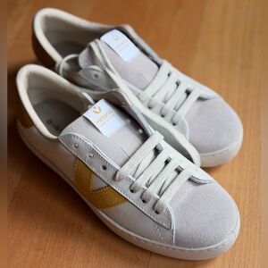 Victoria Elana White and Yellow Sneakers